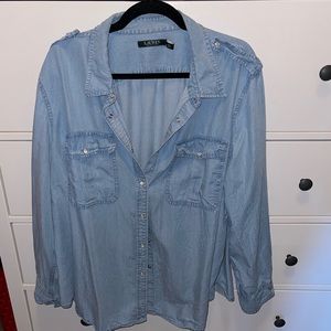 Ralph Lauren denim button down shirt 3x